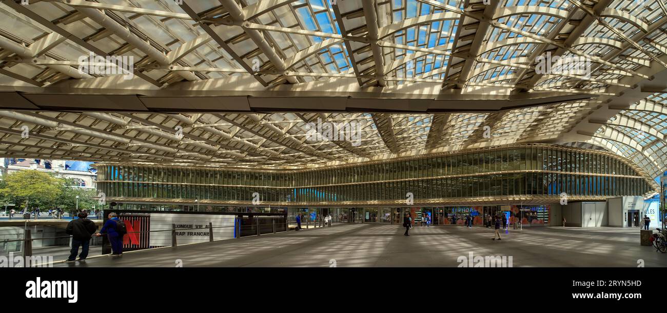 Moderne Architektur des Westfield Forum des Halles, einem französischen Einkaufszentrum, Paris, Frankreich Stockfoto