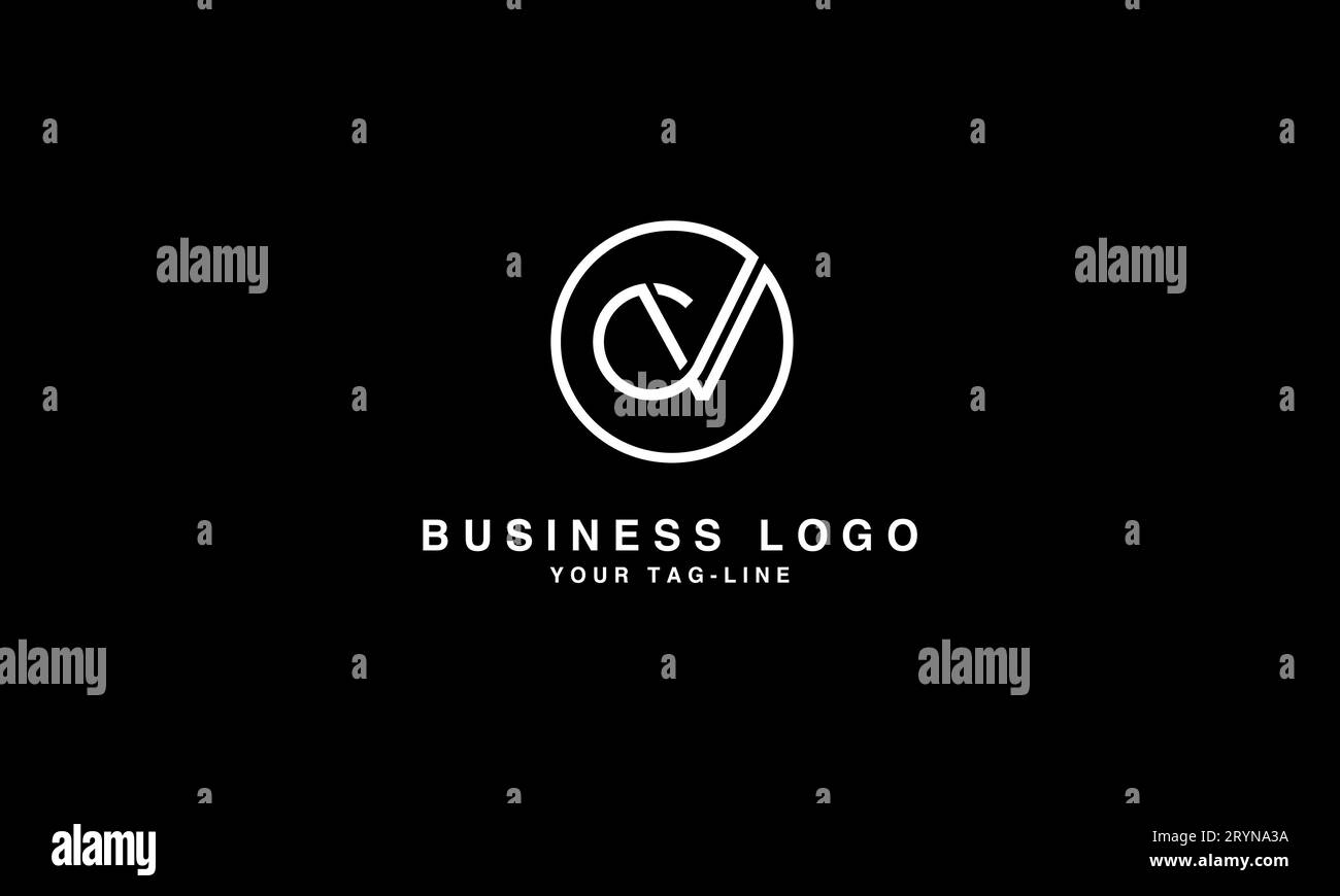 CV, VC, abstrakte Buchstaben Logo Monogramm Stock Vektor