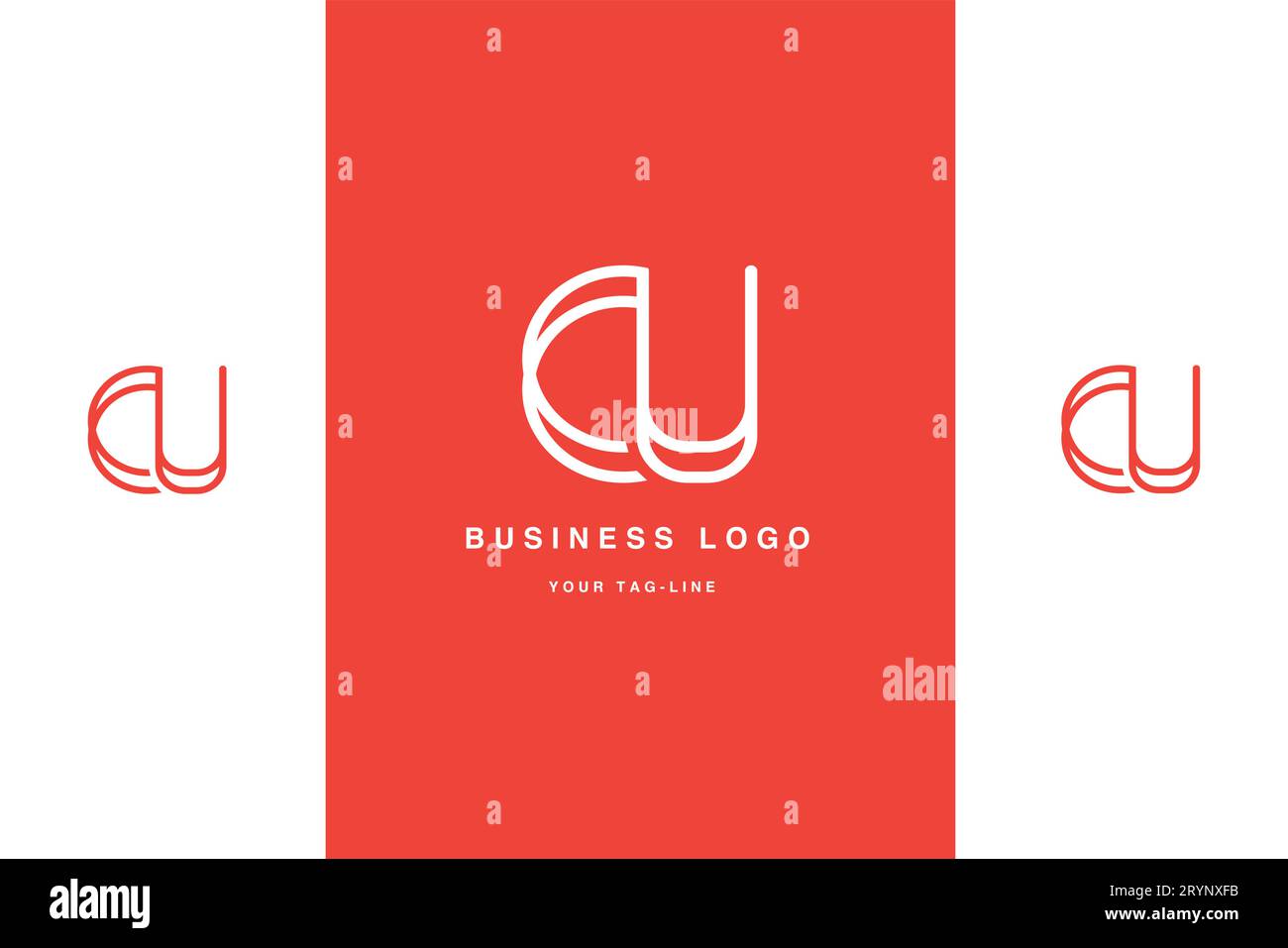 CU, UC, Logo-Monogramm mit abstrakten Buchstaben Stock Vektor