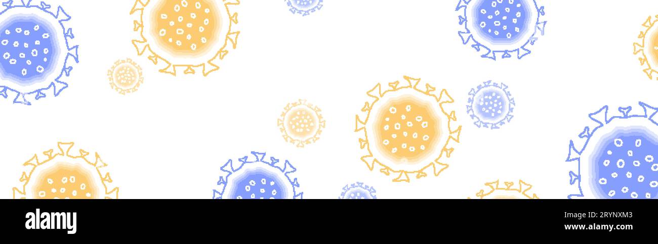 Abstrakter minimaler Hintergrund mit COVID-19-Coronavirus-Bakterienzellen. Vektorbanner-Design Stock Vektor