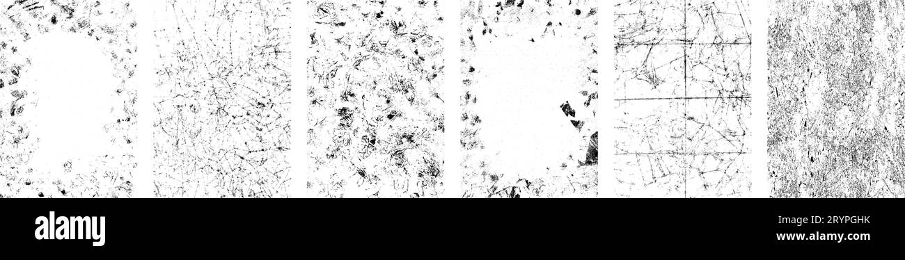 Bilderrahmen im alten Stil mit Grunge-Textur. Pinselstriche, Kanten aus altem Papier und strukturierte Überlagerung. Flache Vektorillustration isoliert Stock Vektor