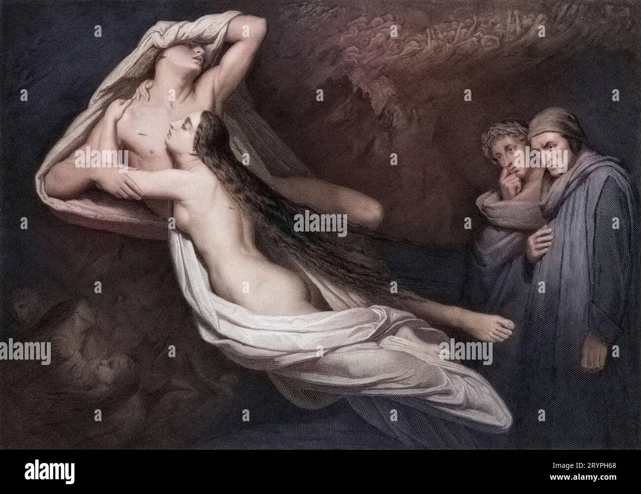 Francesca da Rimini en Paolo Malatesta, Luigi Calamatta, nach Ary Scheffer, 1843 Stockfoto