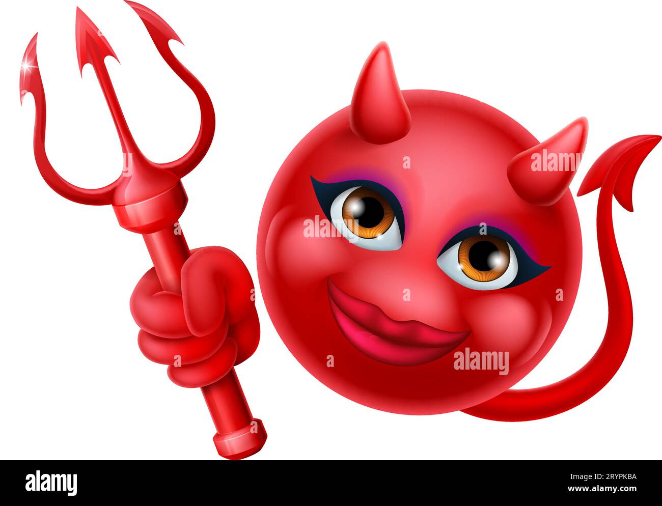 Teufel Emoji Emoticon Mann Gesicht Cartoon-Ikone Maskottchen Stock ...