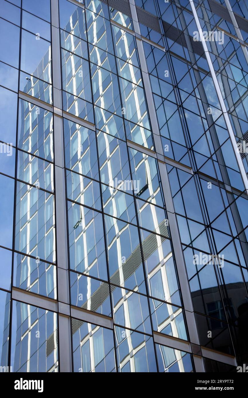 Moderne Glasbauten im europäischen Viertel Brüssel in Belgien Stockfoto