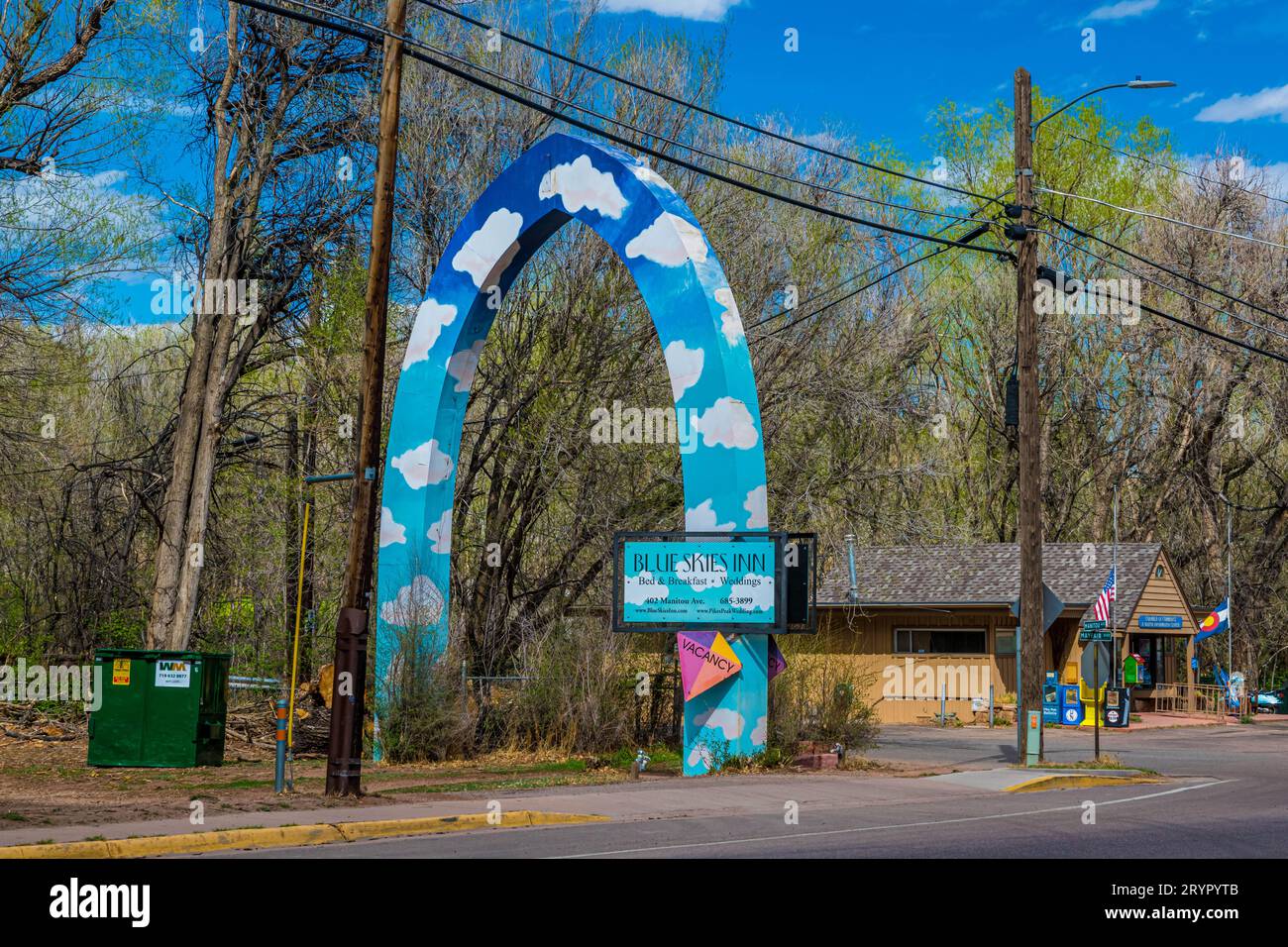 Ein familienfreundliches, charmantes Bed & Breakfast in Colorado Springs, Colorado Stockfoto