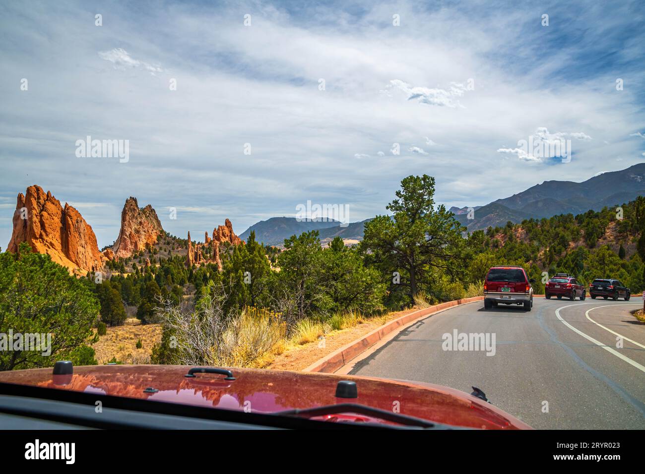 Eine Zufahrtsstraße nach Manitou Springs, Colorado Stockfoto