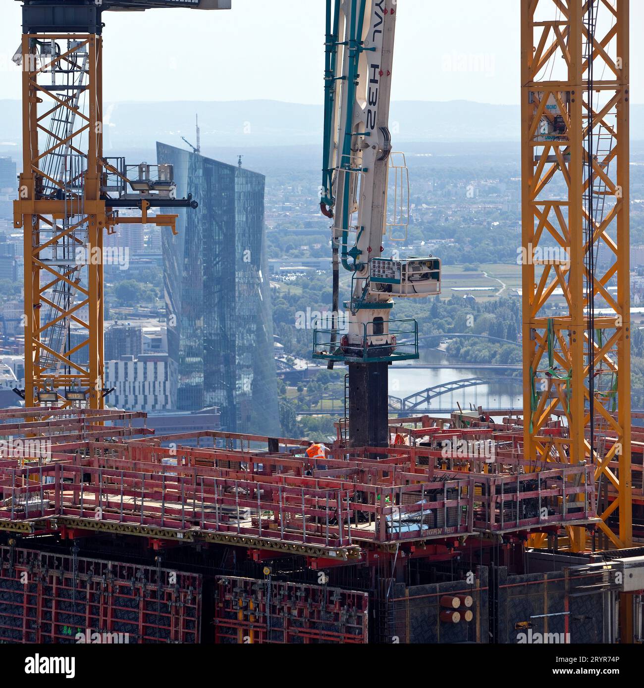 Großbaustelle vier Frankfurt mit der Europäischen Zentralbank EZB, Frankfurt am Main Deutschland Stockfoto