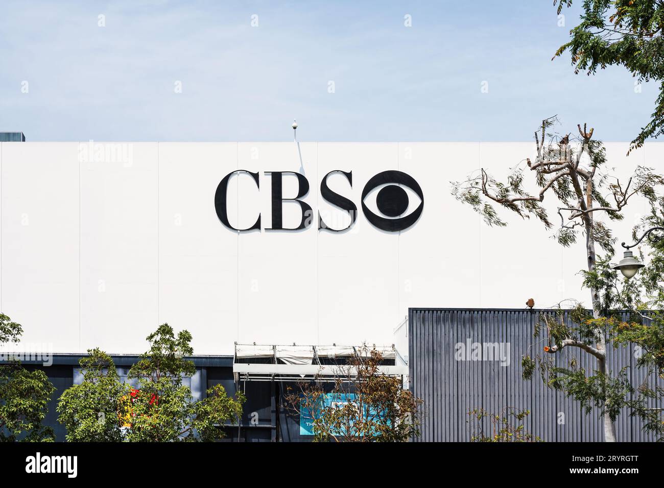 CBS American Commercial Broadcast TV and Radio Network at Television City, im Fairfax District von Los Angeles, Kalifornien, USA. Stockfoto