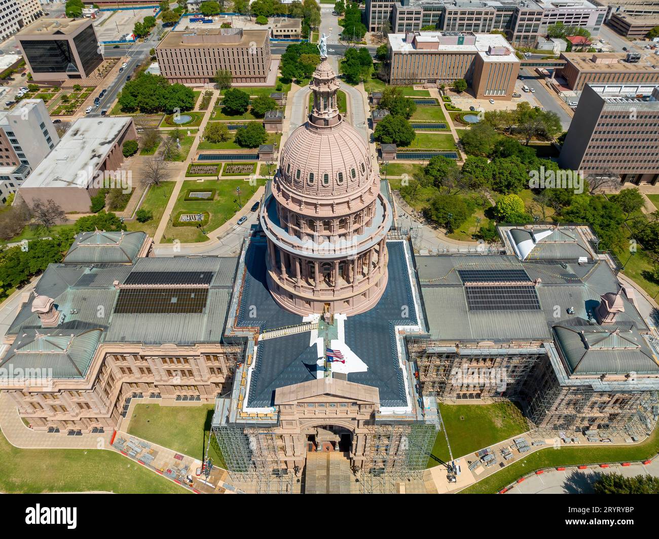 Luftaufnahme Des Texas State Capitol In Austin Texas Stockfoto