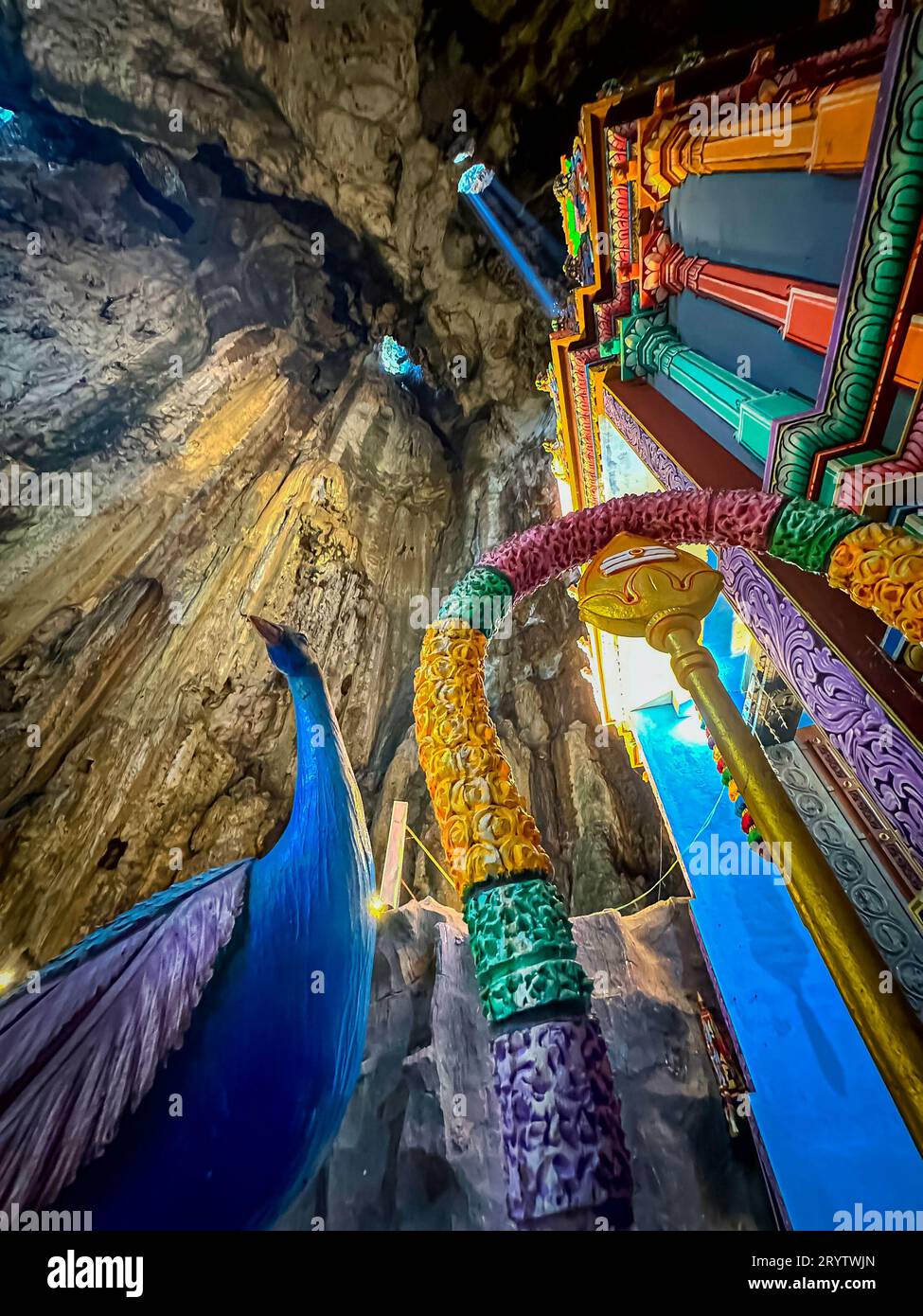 Batu-Höhlen in Kuala Lumpur, eine der größten Hindu-Attraktionen in Malaysia. Stockfoto