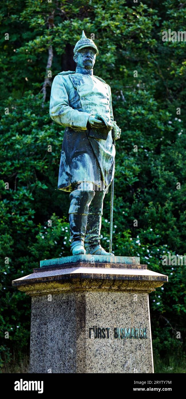 Bismarck-Statue, Bronzestatue, Dillenburg, Hessen, Deutschland, Europa Stockfoto