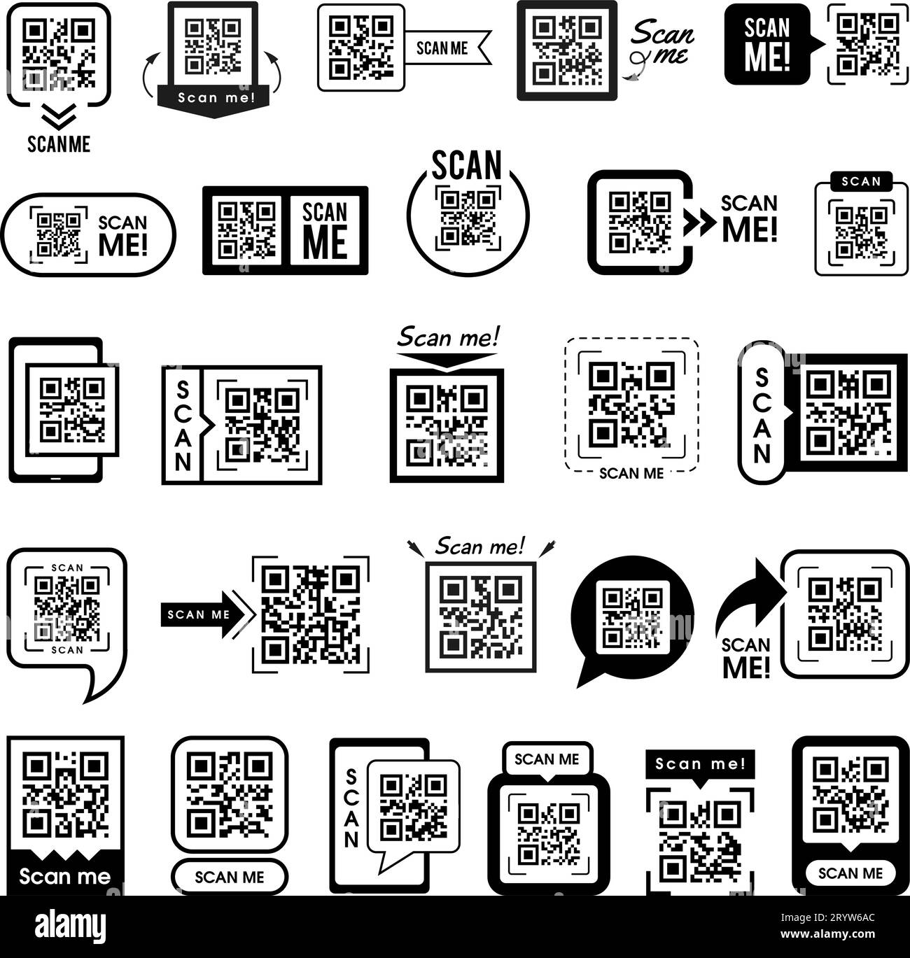 QR-Code. Identity Scanning Smart Grid App-Verbindung qr-Elemente aktuelle Vektor-Illustration Stock Vektor