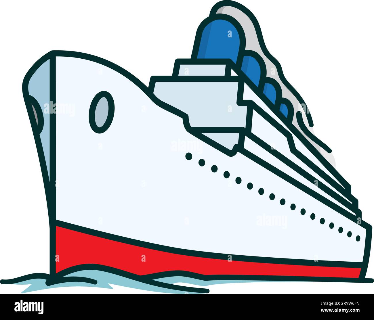 Vintage Kreuzfahrtschiff auf dem Ozean isolierten Vektor illustratíon für Take A Cruise Day am 3. Februar Stock Vektor