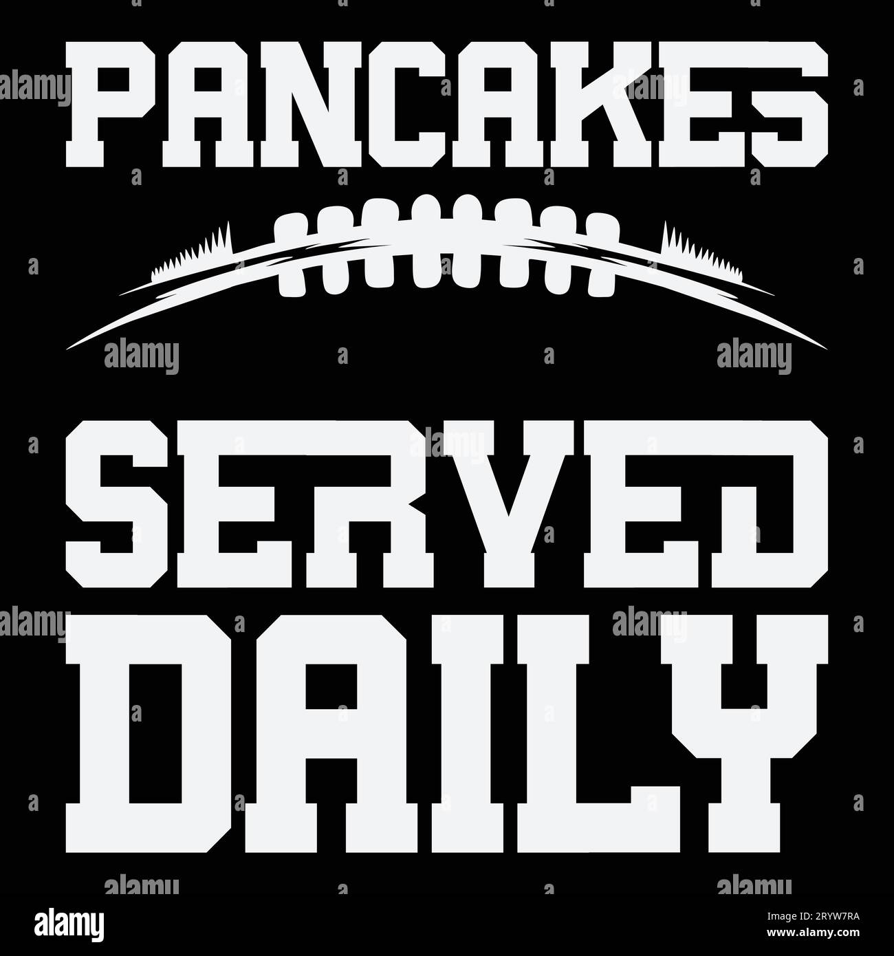 Pancakes Served Daily Football Offensive Lineman T-Shirt Stock Vektor
