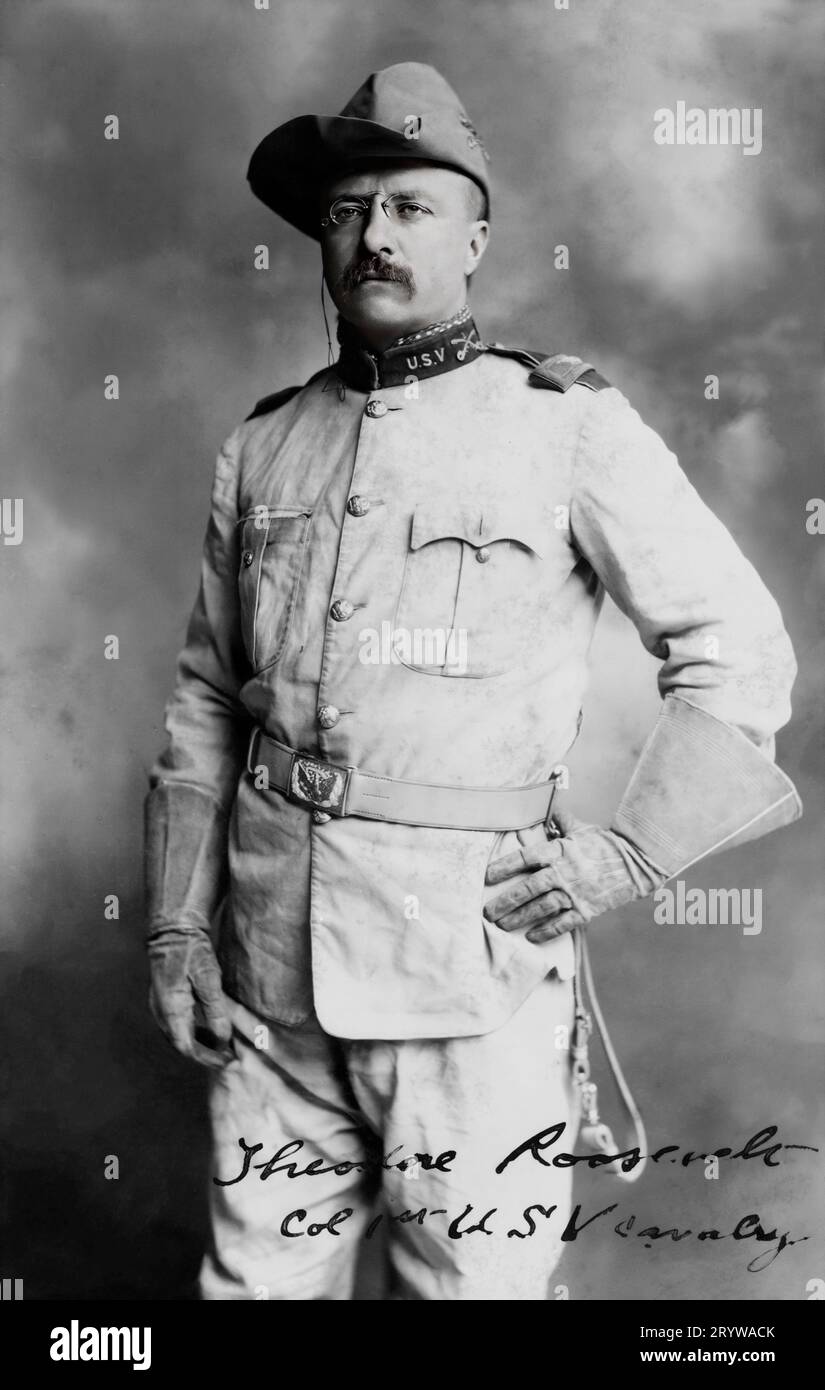 Porträt von Theodore Roosevelt Jr. in Uniform 1898 Stockfoto