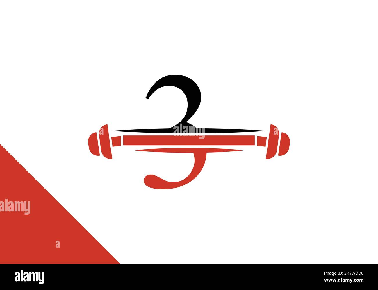 Letter 3-Logo mit Langhantel. Vektor-Logo-Design für Fitnessstudio und Fitness Stock Vektor