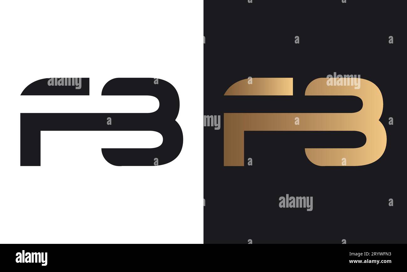 Luxuriöses erstes FB- oder BF-Textzeichen-Logo Stock Vektor
