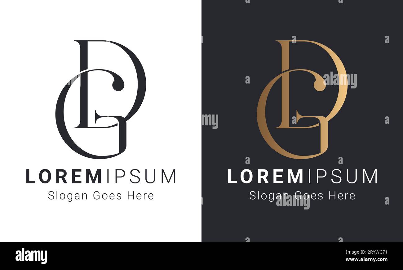 Luxuriöses Initial GD- oder da-Monogramm-Logo-Design Stock Vektor