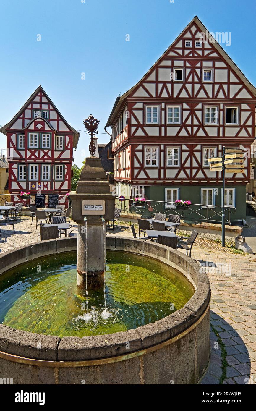 Fachwerkhäuser am Kornmarkt in der historischen Altstadt Wetzlar, Hessen, Deutschland, Europa Stockfoto