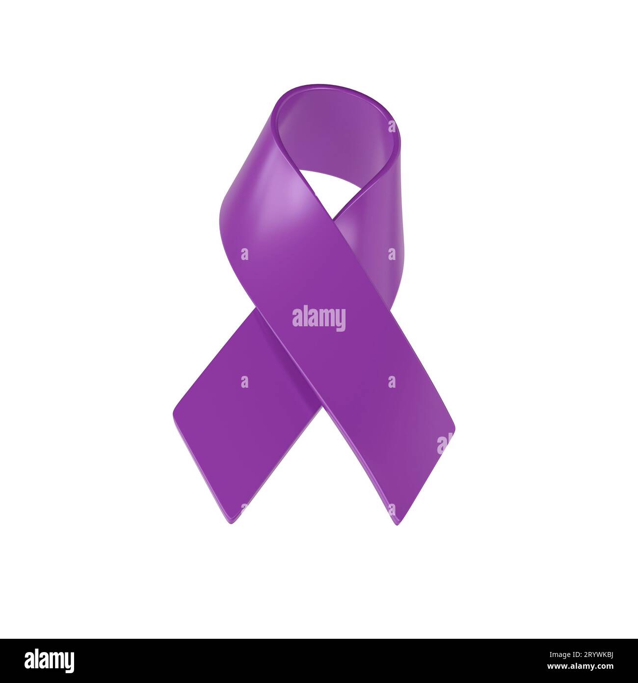 Der 3D Icon Violet Ribbon World Pankreaskarzinom Day wird jedes Jahr im November gefeiert. Erkrankung, bei der sich maligne Zellen in den Geweben des bilden Stockfoto