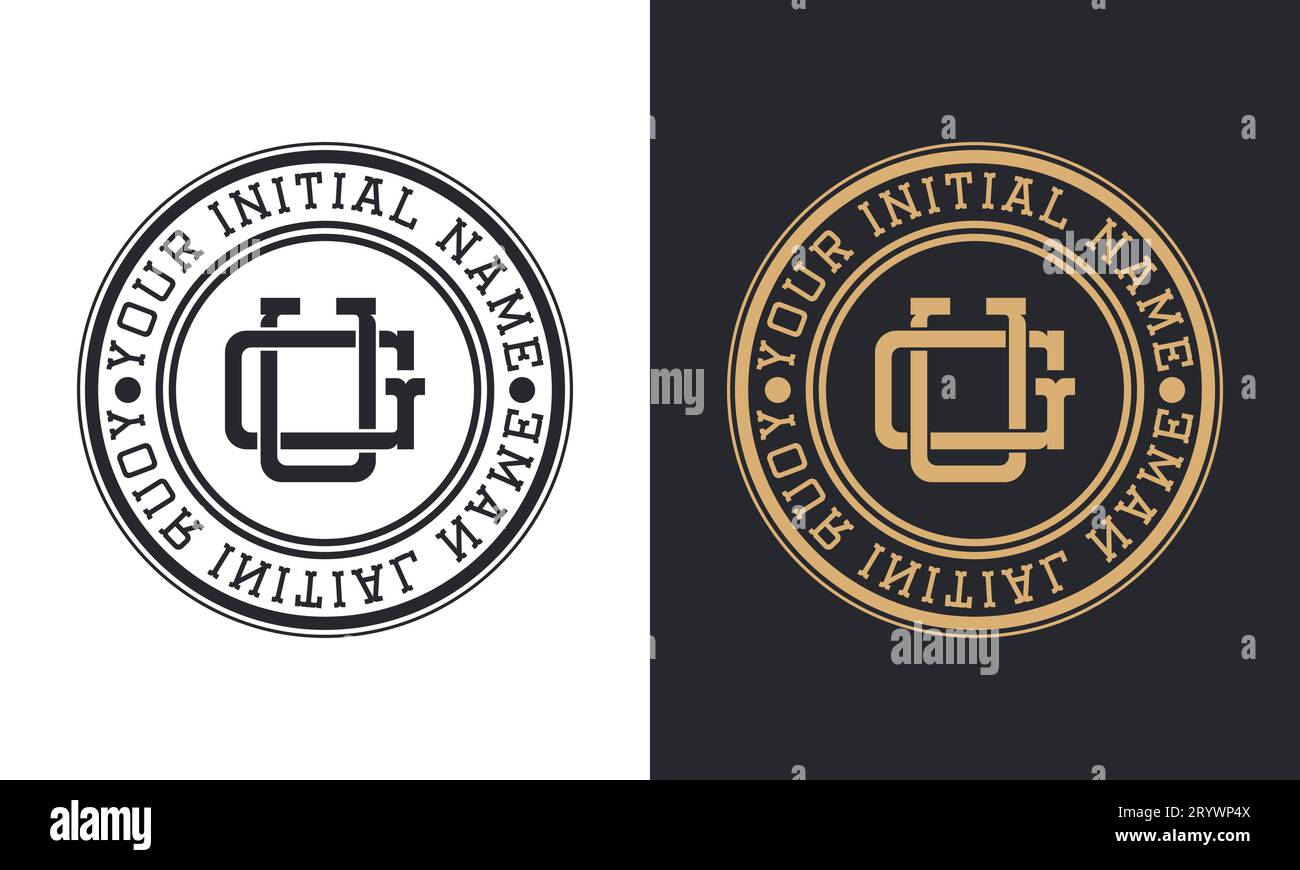 Street Wear Monogramm GC oder CG Initial Letter Text Logo Design Stock Vektor