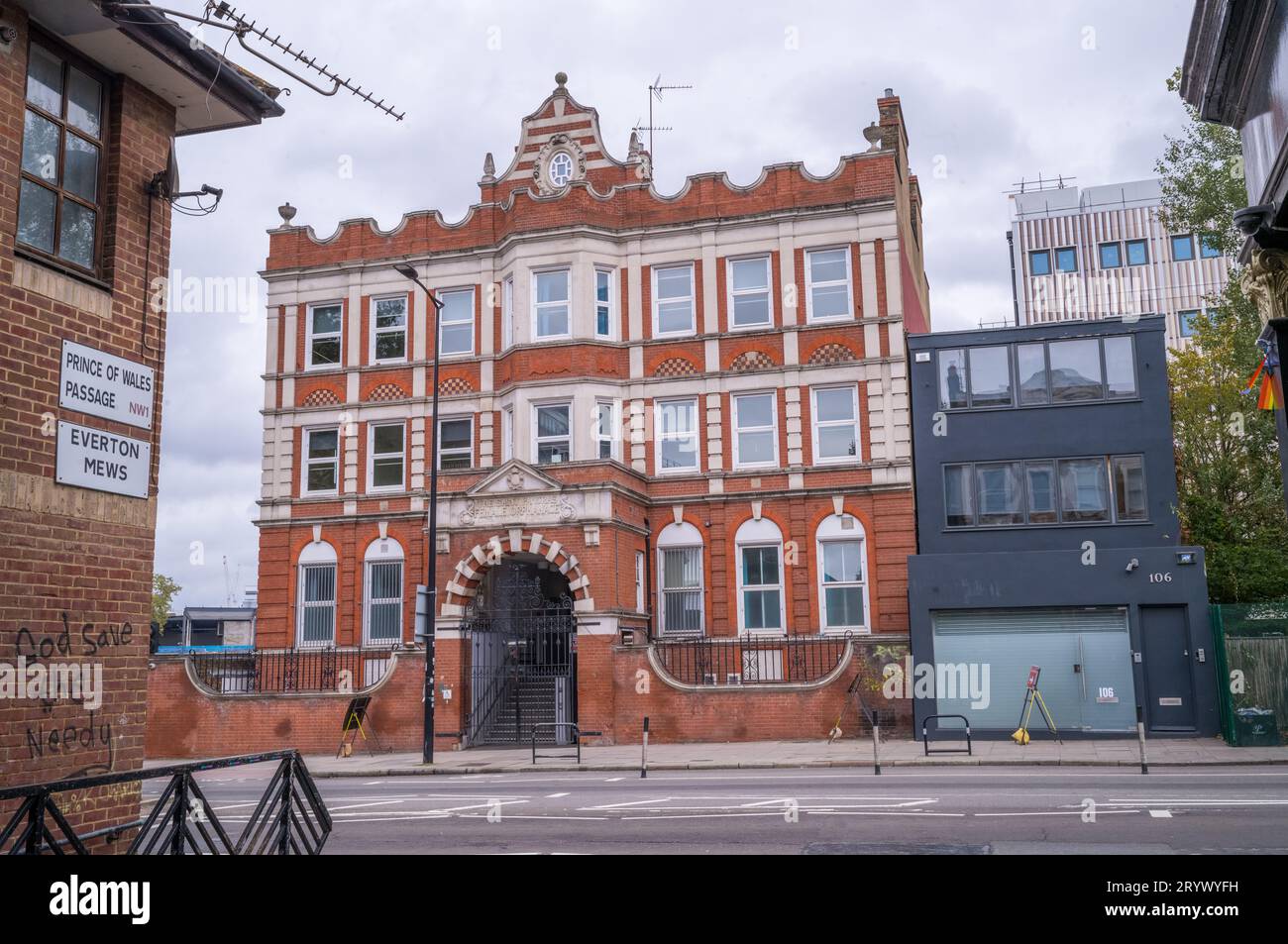St Pancras Female Waisenhaus, Hampstead Road, London, wird heute vom Margarete Centre genutzt, das den Drogenmissbrauch unterstützt. Stockfoto