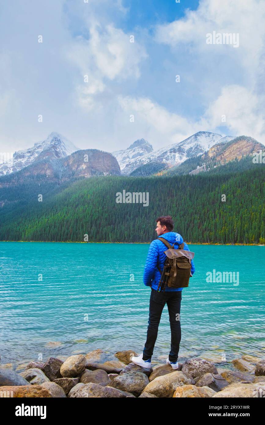Lake Louise Banff Nationalpark, See in den kanadischen Rocky Mountains Stockfoto