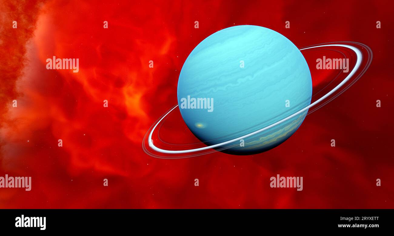 Planet Superneptun - der Flammennebel im Sternbild Orion hat viele Planeten, die Teil der Milchstraße sind. Stockfoto