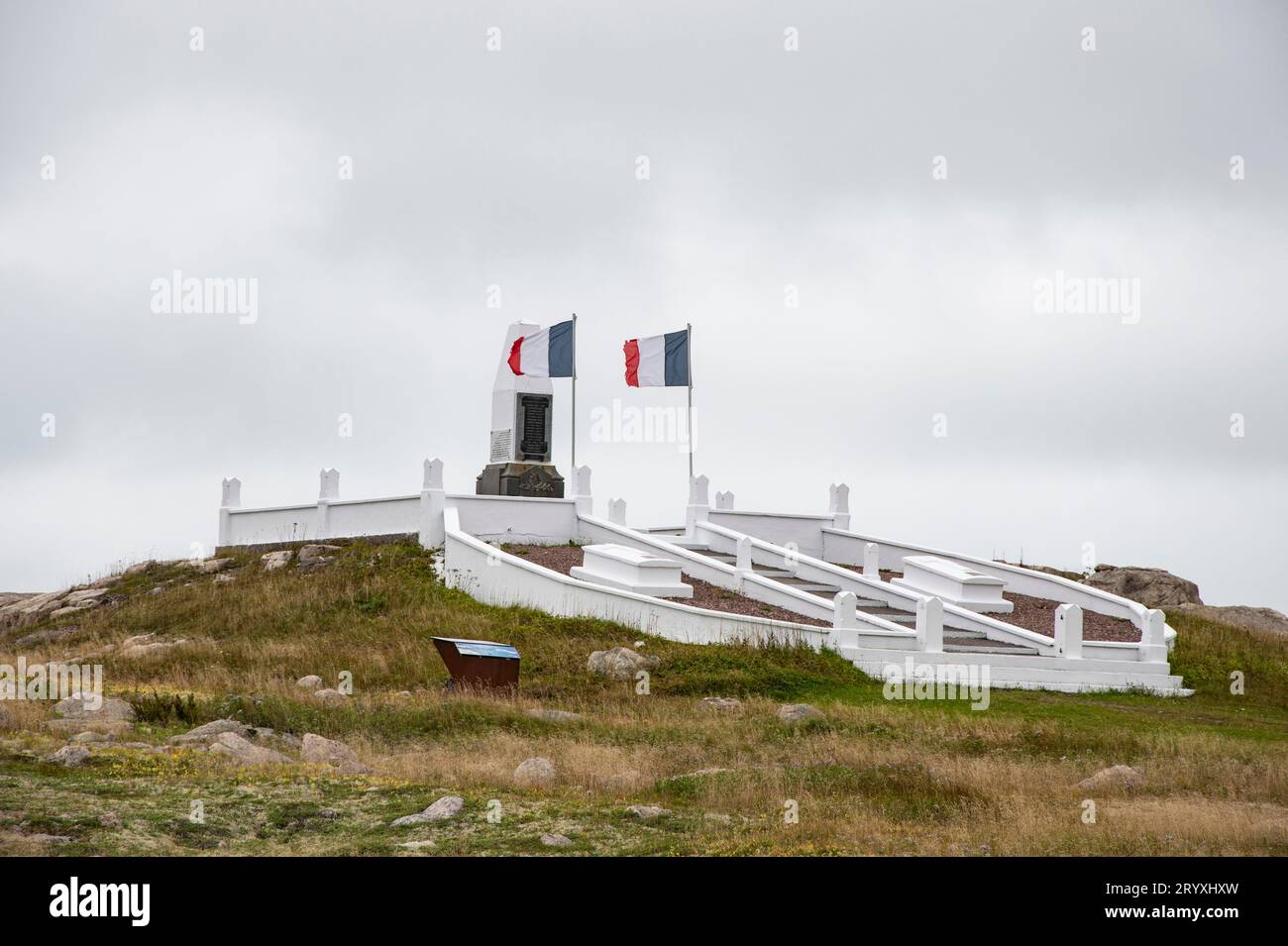 Gedenkstätte für den 1. Weltkrieg auf der Ile-aux-Marins in St. Pierre, Frankreich Stockfoto