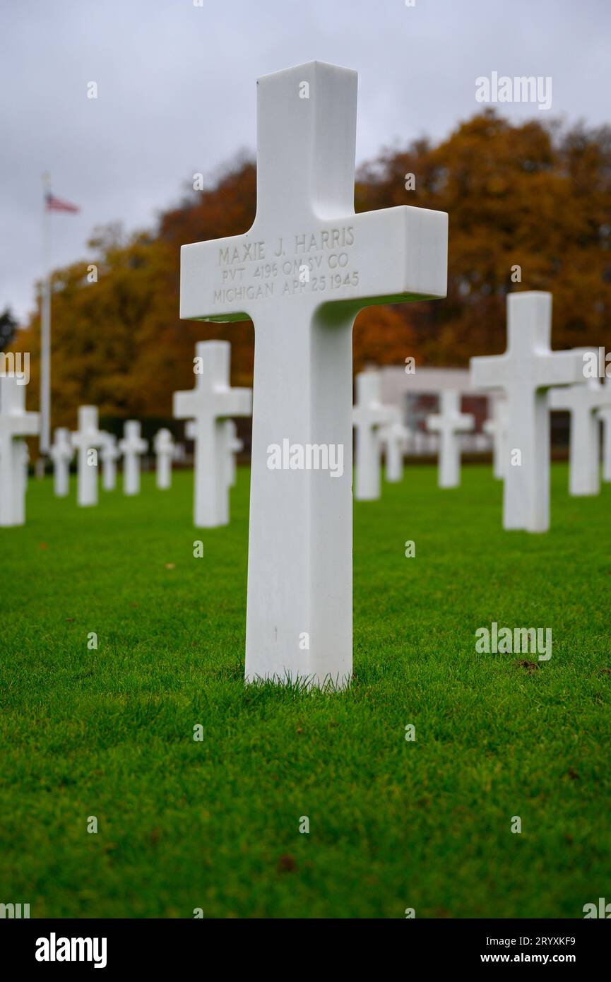 Luxembourg American Cemetery and Memorial in Hamm, Luxembourg City, Luxemburg. Stockfoto