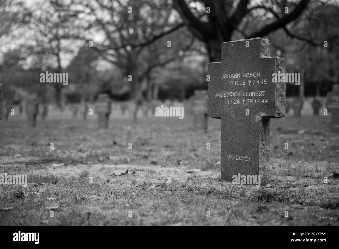 Der deutsche Kriegsfriedhof Sandweiler in Luxemburg. Es enthält die Gräber von 10.913 deutschen Soldaten, die 1944–1945 in der Ardenschlacht gefallen waren. Stockfoto