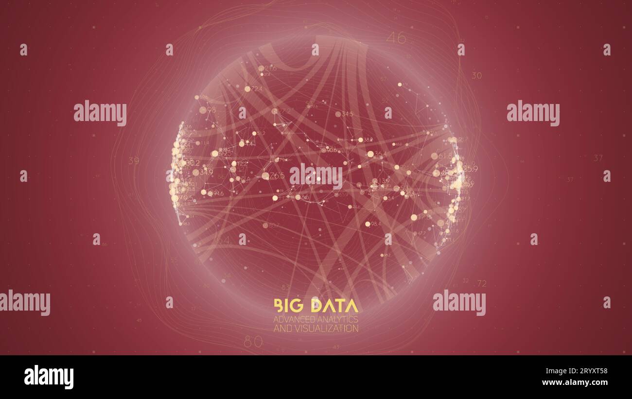 Grosse Daten Visualisierung. Futuristische Infografik. Informationen ästhetisches Design. Visuelle Daten Komplexität. Komplexe daten Threads grafische Visualisierung Stock Vektor