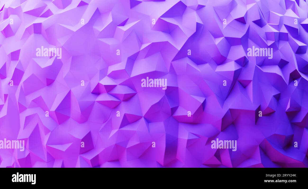 Abstraktes Dreieck lila rosa und blau raue Papier Textur Hintergrund. 3D Darstellung von Illustrationen Stockfoto