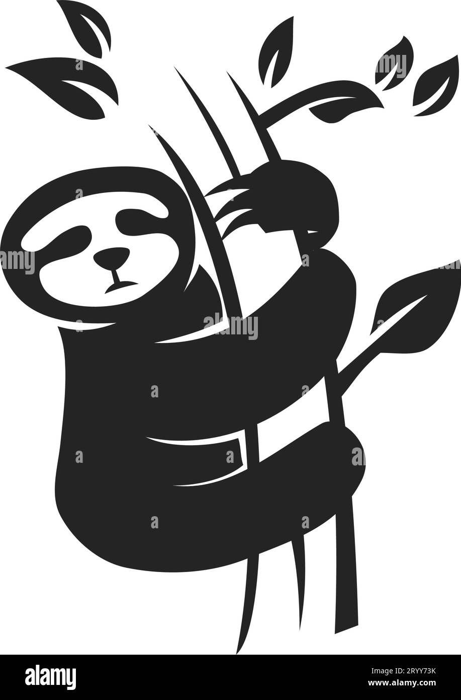 Sloth-Logo-Vorlage isoliert. Markenidentität. Symbol abstrakte Vektorgrafik Stock Vektor