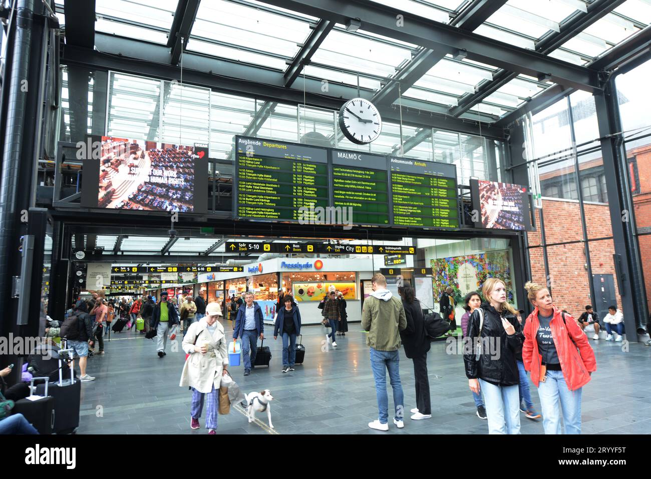 Der Hauptbahnhof in Malmö, Schweden. Stockfoto