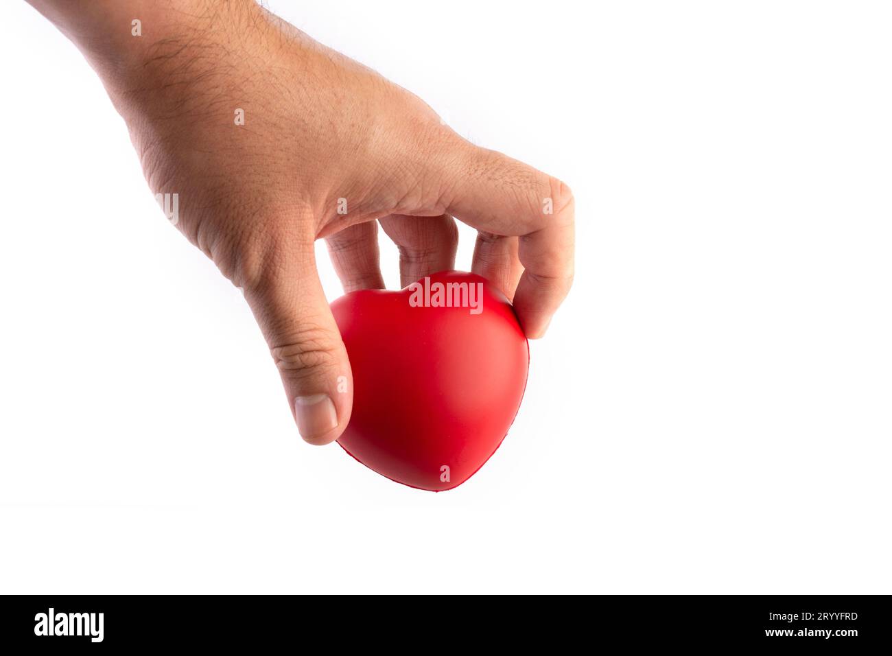 Hand und geben für die Spende an isolierten weißen Hintergrund. Gesundheitswesen und Medizinische Konzept. Stockfoto