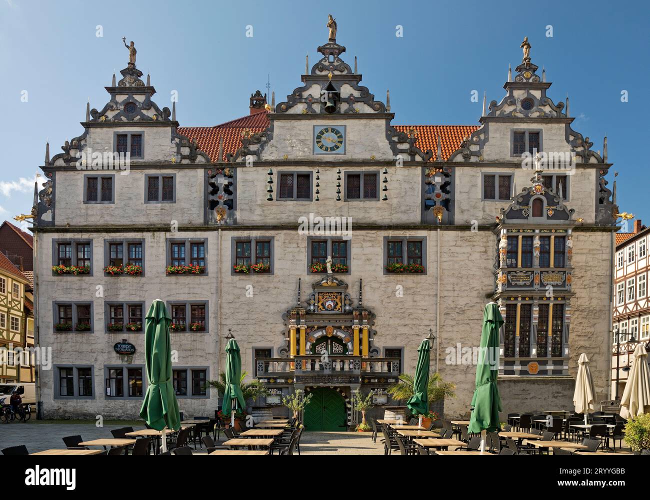 Rathaus im Stil der Weserrenaissance, Hannoversch Muenden, Niedersachsen, Deutschland, Europa Stockfoto