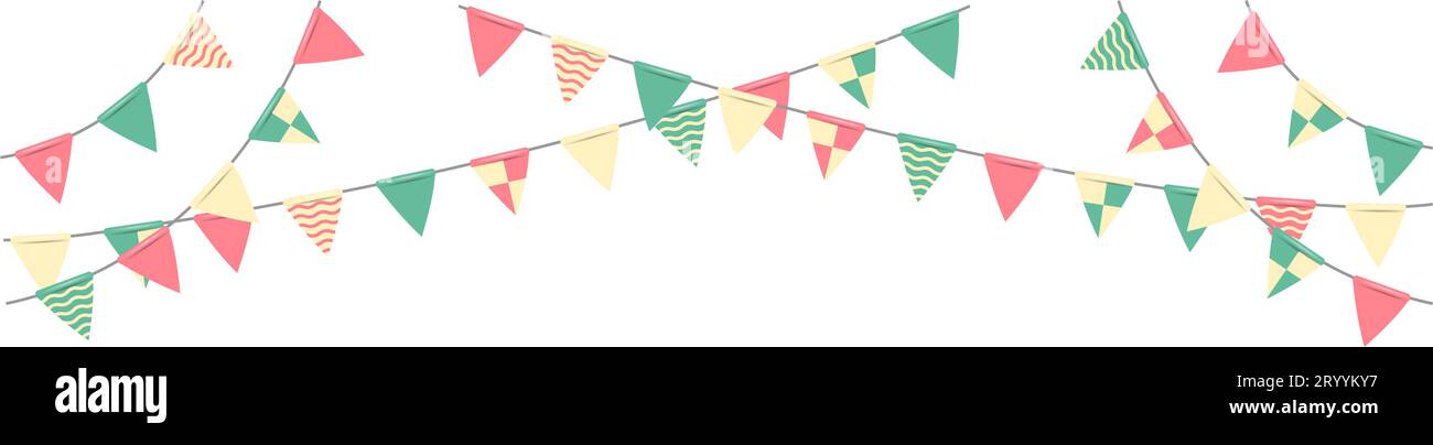Dekorationsillustration der Bunting Girlande (Wimpelfahnen) Stock Vektor