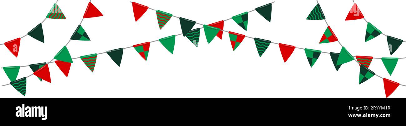 Dekorationsillustration der Bunting Girlande (Wimpelfahnen) Stock Vektor