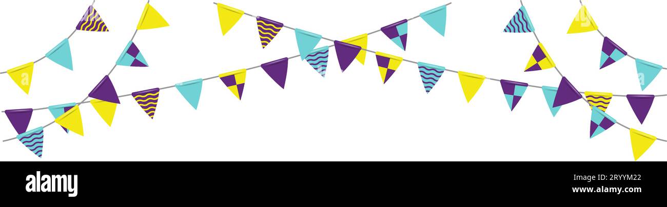 Dekorationsillustration der Bunting Girlande (Wimpelfahnen) Stock Vektor
