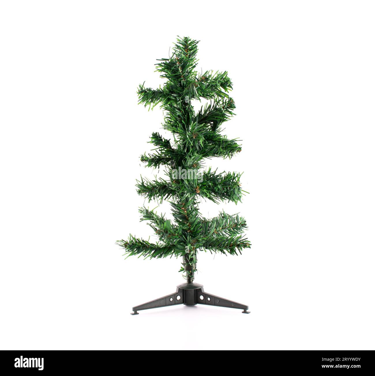 Mock up Weihnachtsbaum für Dekoration für Weihnachten und Neujahr Festival auf isolierten weißen Hintergrund. Feier und die Dekoration. Objekt und Einrichtung Stockfoto