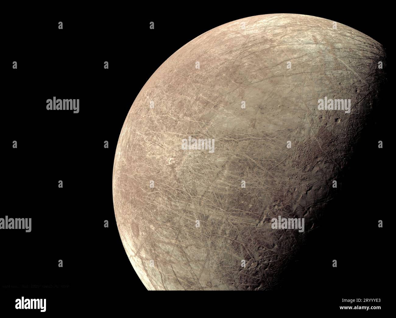 Europa, Mond des Planeten Jupiter. Stockfoto