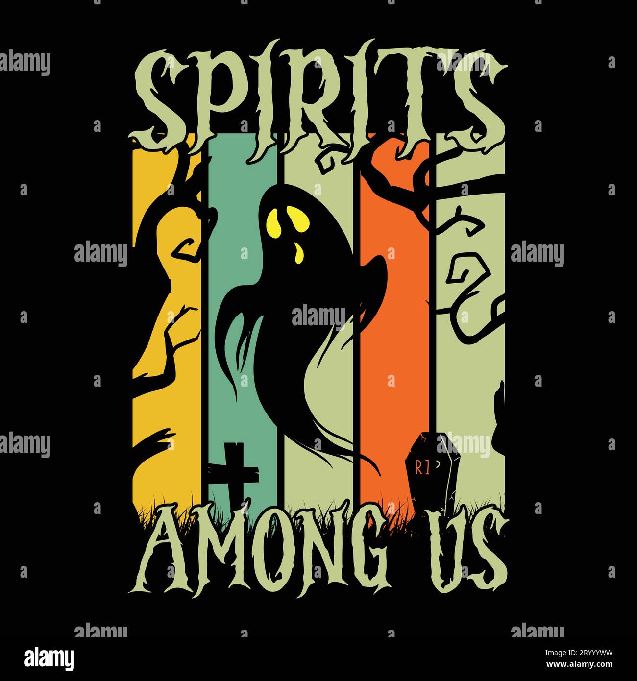 Zauberhafte Halloween-Kreationen: Gruselige und stilvolle Designerfreunde Stock Vektor