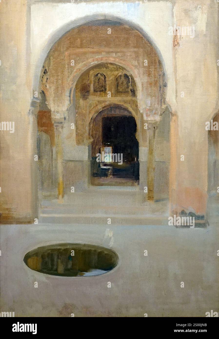 Hof der Alhambra / Patio de la Alhambra, Granada (1917) von Joaquín Sorolla y Bastida (1863–1923) spanischer Maler. Stockfoto