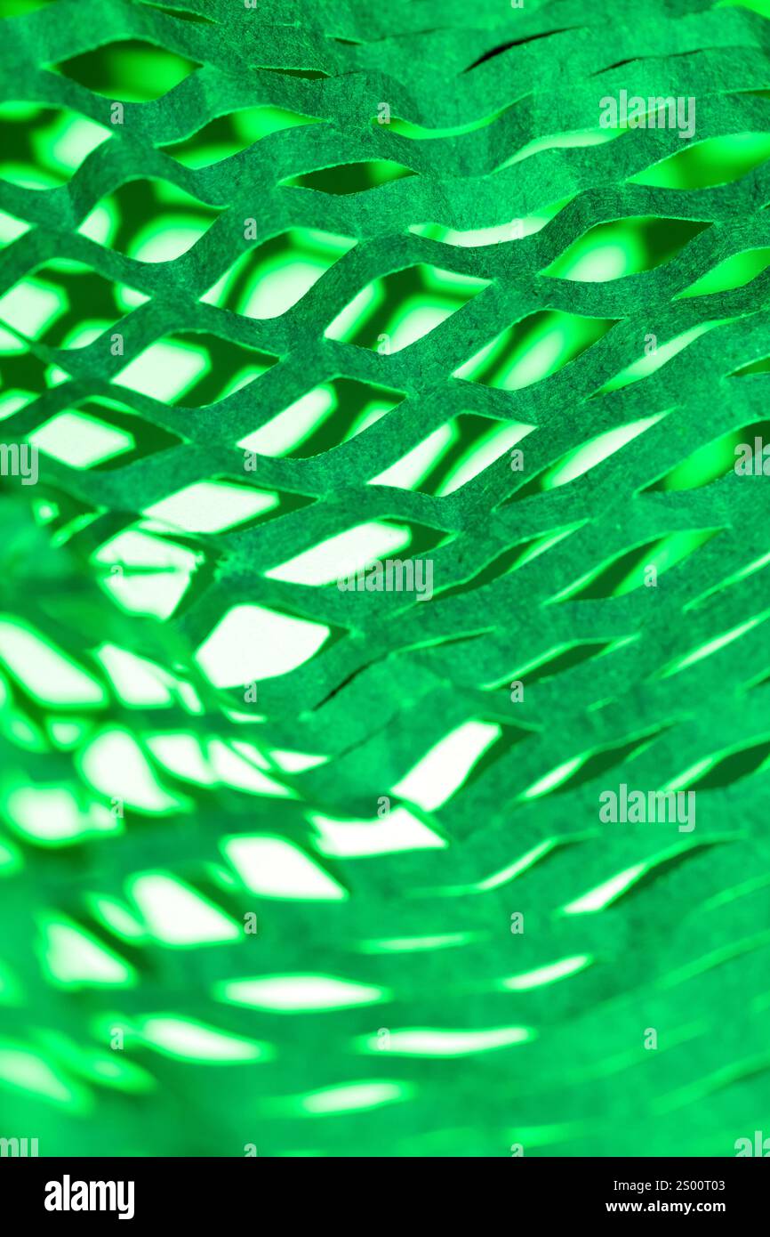 Abstrakter Strukturierter Grüner Geriffelter Papierhintergrund Aus Wellpappe Stockfoto