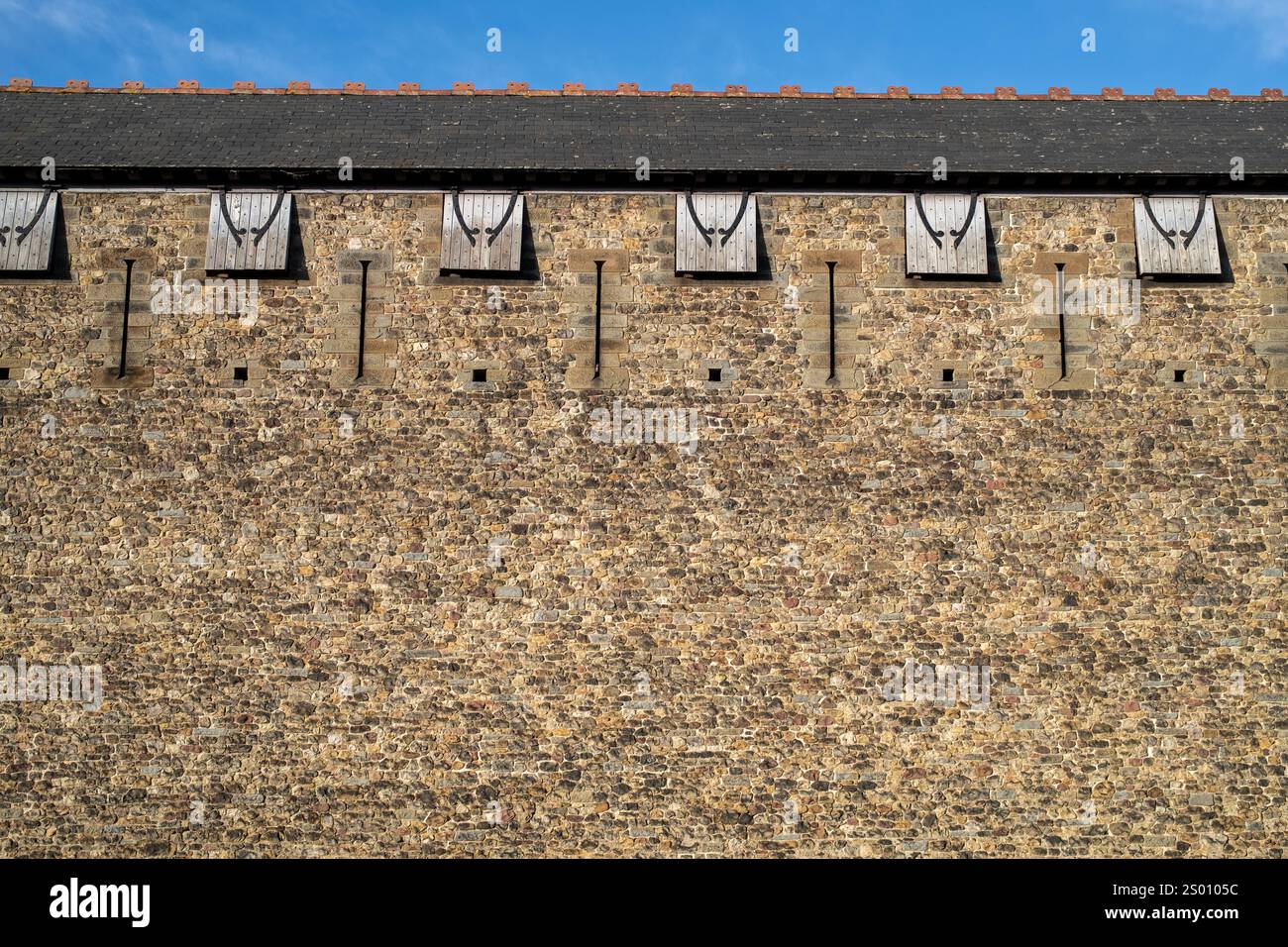 Außenmauern von Cardiff Castle in Cardiff South Wales Stockfoto