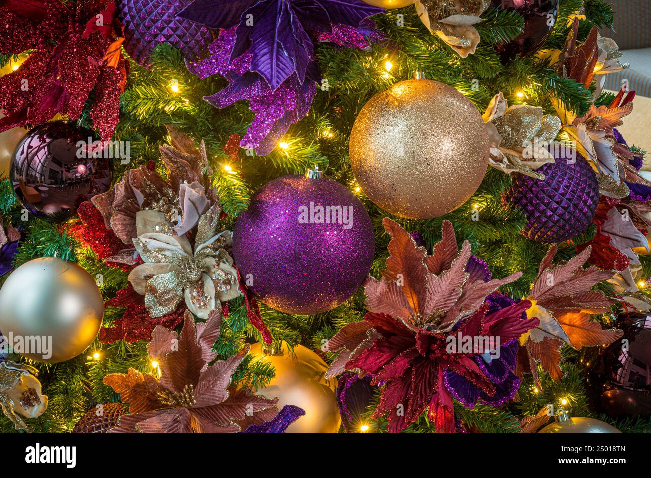 Weihnachtsbaum Dekoration Detail Stockfoto