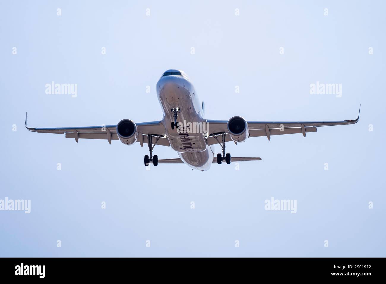 Eurowings Entdecken Sie den Airbus A320 D-AIUY bei Ankunft am Flughafen Fuerteventura auf den Kanarischen Inseln Stockfoto