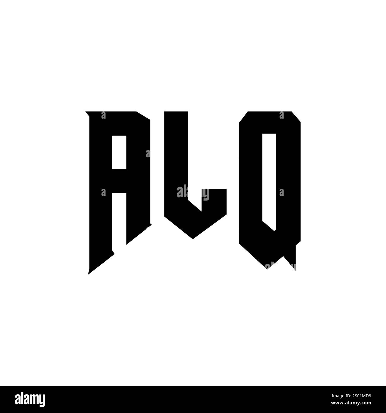 ALQ Letter Logo für Technologieunternehmen. Schwarzes und weißes ALQ-Logo. ALQ-Logo, ALQ-Vektor, ALQ-Design, ALQ-Icon, ALQ ALph Stock Vektor