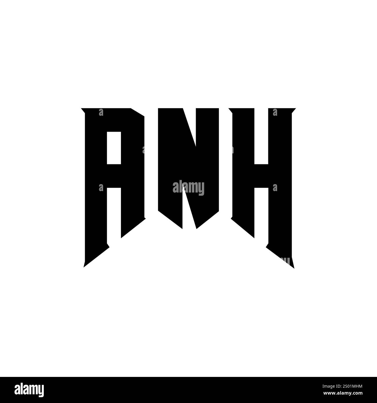 ANH Letter Logo für Technologieunternehmen. ANH-Logo-Design in Schwarz-weiß-Farbkombination. ANH-Logo, ANH-Vektor, ANH-Design, ANH-Icon, ANH-Alph Stock Vektor